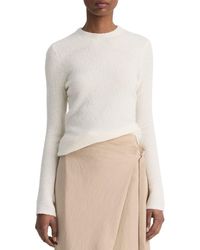 Vince - Soft Boucle Crew Silk & Cashmere-Blend Top - Lyst