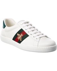 Gucci - Ace Embroidered Leather Sneaker - Lyst