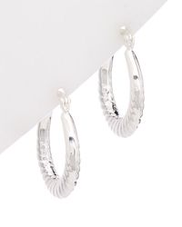 Argento Vivo Silver Rope Hoops - White