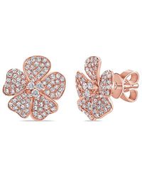 Sabrina Designs - 14k Rose Gold 0.57 Ct. Tw. Diamond Flower Earrings - Lyst