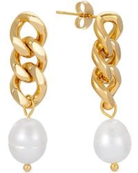 Eye Candy LA - Shell Pearl Drop Earring - Lyst