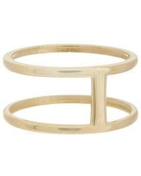 Italian Gold - 10K Double Bar Ring - Lyst