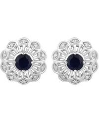 Diana M. Jewels - Fine Jewelry 14k 0.60 Ct. Tw. Diamond & Sapphire Studs - Lyst