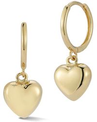 Ember Fine Jewelry - 14k Heart Huggie Earrings - Lyst