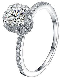Genevive Jewelry - Silver Cz Ring - Lyst