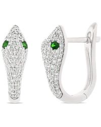 Sabrina Designs 14k 0.56 Ct. Tw. Diamond & Tsavorite Snake Earrings - Multicolour