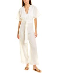 ViX Bruna Linen-blend Jumpsuit - White