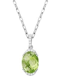Diamond Select Cuts - 14k Diamond .06 Ct. & 3.13 Ct. Peridot Necklace - Lyst