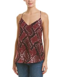 Lavender Brown Abstract Top - Red