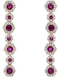 Diana M. Jewels - Fine Jewelry 14k 1.16 Ct. Tw. Diamond & Sapphire Earrings - Lyst