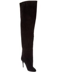 Alaïa - Alaïa Decollete Suede Knee-High Boot - Lyst