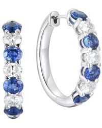 Gregg Ruth - 14K 5.77 Ct. Tw. Diamond & Sapphire Huggie Earring - Lyst