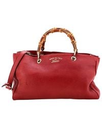 Gucci - Leather Bamboo Shopper Tote Medium (Authentic Pre-Loved) - Lyst