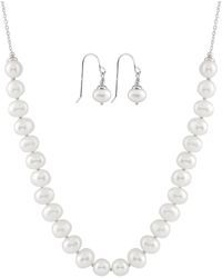 Splendid - Silver 8-9mm Freshwater Pearl Necklace & Earrings Set - Lyst