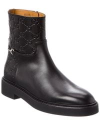 Gucci - Slim Horsebit Leather Boot - Lyst
