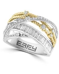 Effy Fine Jewelry - 14K Two-Tone 1.01 Ct. Tw. Diamond Ring - Lyst
