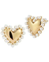 Sphera Milano - Plated Heart Earrings - Lyst