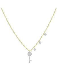 Meira T - 14k 0.10 Ct. Tw. Diamond Key Necklace - Lyst