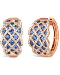 Le Vian - Le Vian Blueberry Sapphire 14k Rose Gold 2.21 Ct. Tw. Diamond & Sapphire Earrings - Lyst