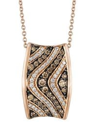 Le Vian - Le Vian Chocolate Pave 14K Rose 0.57 Ct. Tw. Diamond Pendant Necklace - Lyst