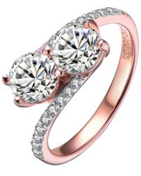 Rachel Glauber - 14k Rose Gold Vermeil Cz Ring - Lyst