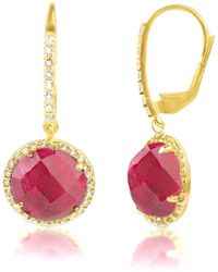 MaxColor - 18K Over 6.50 Ct. Tw. Ruby Dangle Earrings - Lyst