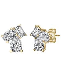 Genevive Jewelry - 14k Over Silver Cz Studs - Lyst