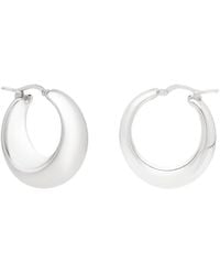 Italian Silver - Puffed Hoops - Lyst