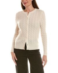 InCashmere - Cable 100% Cashmere Cardigan - Lyst