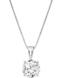 Lab Grown Diamonds - 14k 0.50 Ct. Tw. Lab Grown Diamond Solitaire Pendant Necklace - Lyst