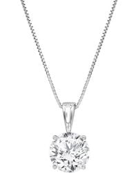 Lab Grown Diamonds - 14k 0.50 Ct. Tw. Lab Grown Diamond Solitaire Pendant Necklace - Lyst