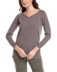 Lafayette 148 New York - Plaited V-Neck Pullover - Lyst