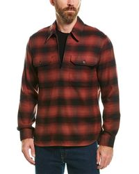 Vince Tonal Plaid 1/4-zip Pullover - Red