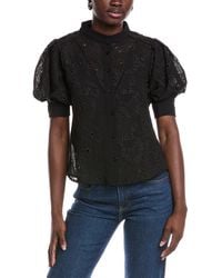 Gracia - Puff Sleeve Eyelet Blouse - Lyst