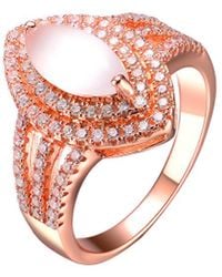 Genevive Jewelry - 14k Rose Gold Vermeil Cz Ring - Lyst