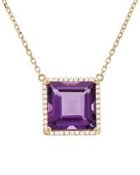 Gemstones - 14k 3.21 Ct. Tw. Diamond & Amethyst Necklace - Lyst