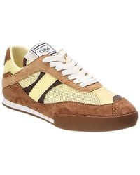 Chloé - Kick Leather, Suede & Canvas Sneaker - Lyst