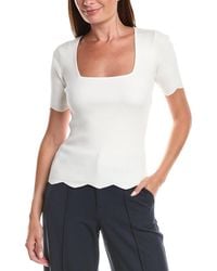 Tahari - Scallop Edge Pullover Sweater - Lyst