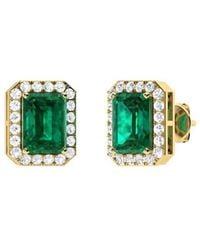 Forever Creations USA Inc. - Forever Creations 14k 0.22 Ct. Tw. Diamond & Emerald Studs - Lyst