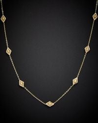 Italian Gold - 14k Station Necklace - Lyst