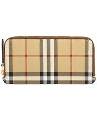 Burberry - Vintage Check E-canvas & Leather Coin Purse - Lyst