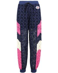 Gucci - Lace & Intarsia Pant - Lyst