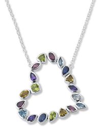 Samuel B. - Silver 3.87 Ct. Tw. Gemstone Heart Necklace - Lyst