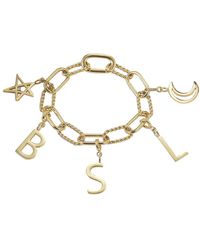 Jane Basch - Cool Steel Plated Initial Charm Bracelet (a-z) - Lyst