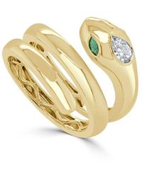 Sabrina Designs - 14k 0.35 Ct. Tw. Diamond & Emerald Snake Ring - Lyst