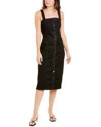 david lerner asymmetrical strap midi dress