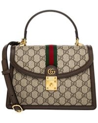 Gucci - Ophidia Small Gg Supreme Canvas & Leather Top Handle Bag - Lyst
