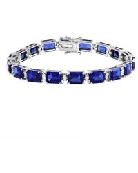 Effy Fine Jewelry - 14K 30.07 Ct. Tw. Lab-Grown Diamond & Lab-Grown Sapphire Bracelet - Lyst