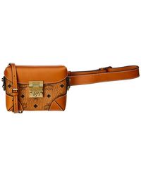 MCM Berlin Visetos Leather Belt Bag - Brown