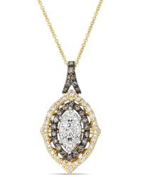 Le Vian - Le Vian Chocolate Composite 14k 0.84 Ct. Tw. Diamond Drop Pendant Necklace - Lyst
